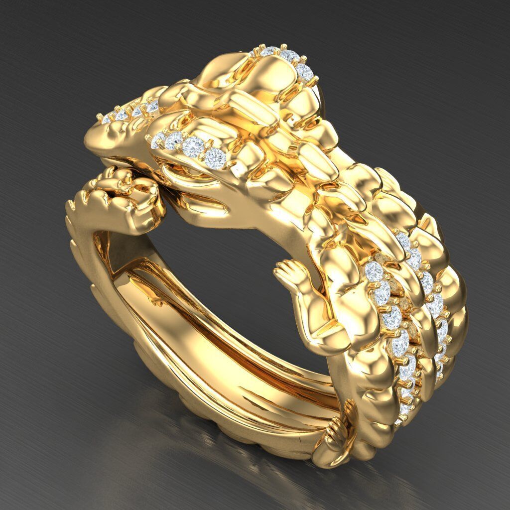 Top Diamond Men Ring STL 3DM 2MR068 3D print model_8