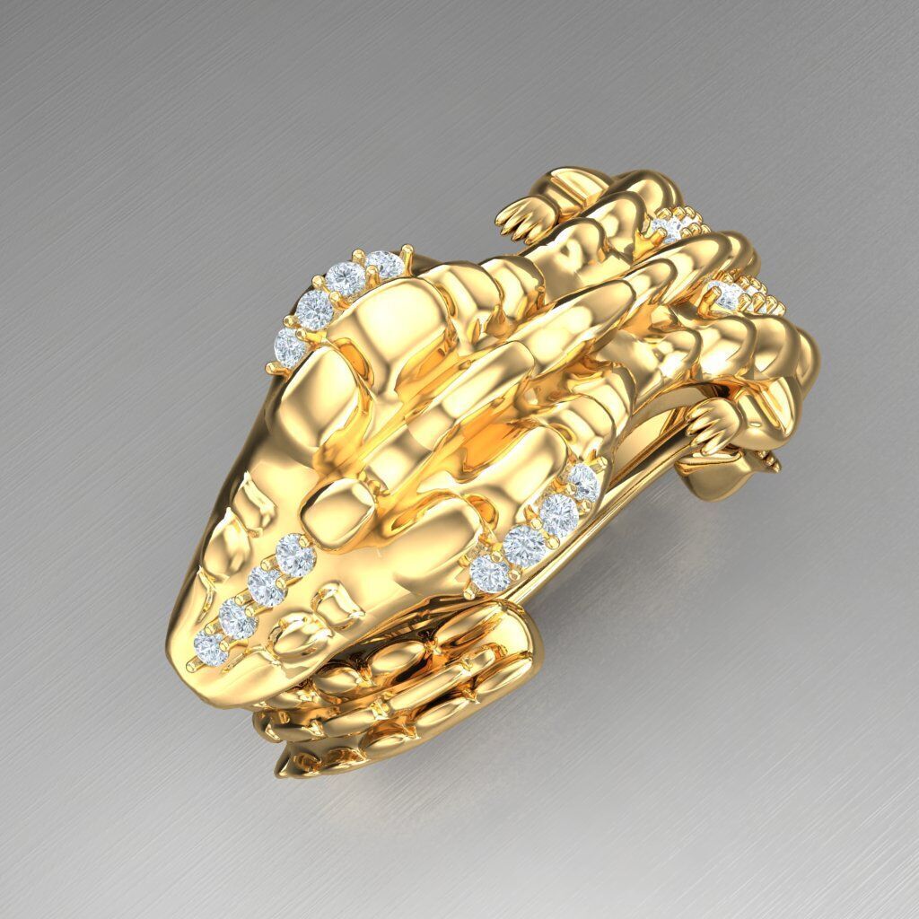 Top Diamond Men Ring STL 3DM 2MR068 3D print model_2