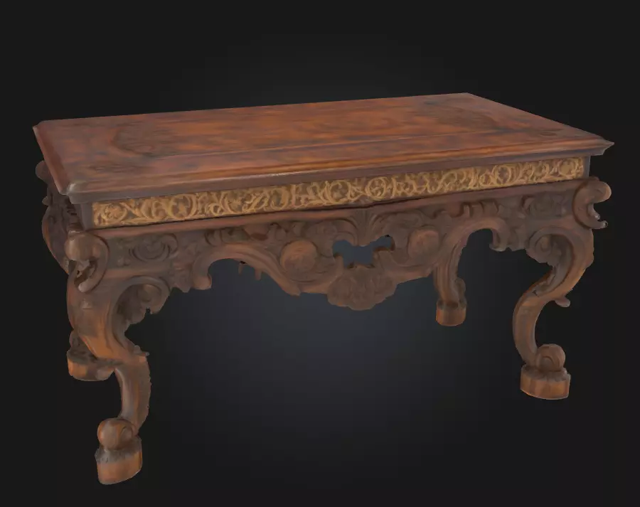 Ornate Carved Table A Masterpiece of Artisan Craftsmanship 3D model_0