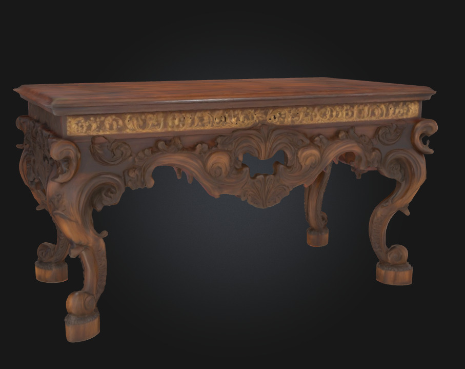 Ornate Carved Table A Masterpiece of Artisan Craftsmanship 3D model_3