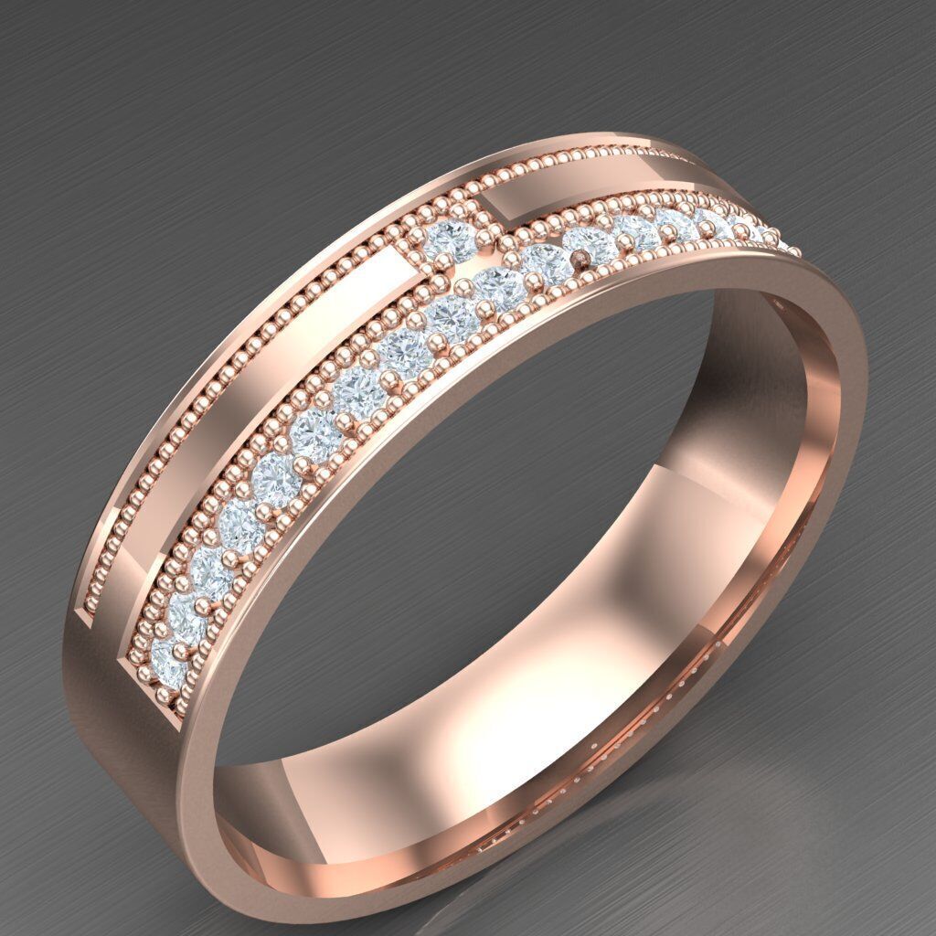 Top Diamond Men Ring STL 3DM 2MR060 3D print model_5