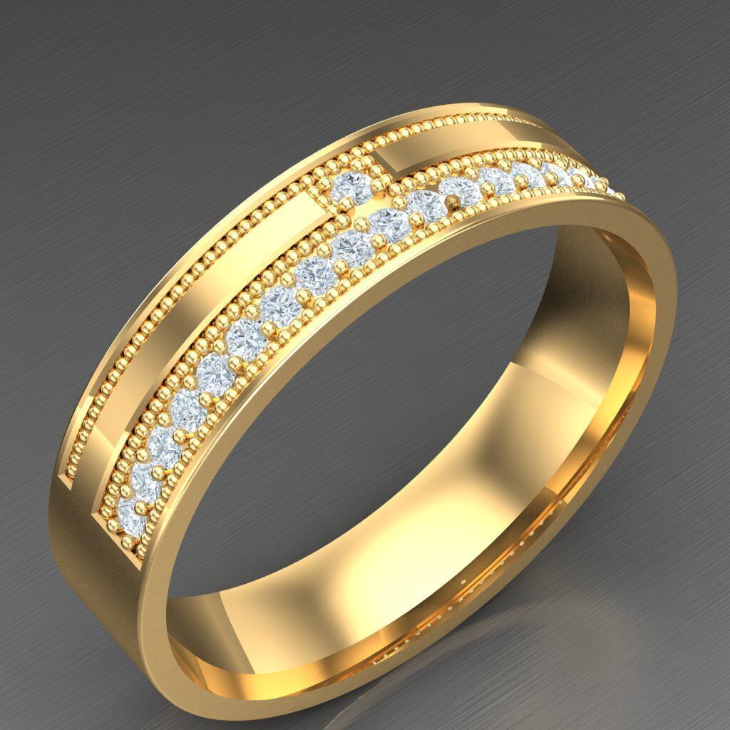 Top Diamond Men Ring STL 3DM 2MR060 3D print model_1