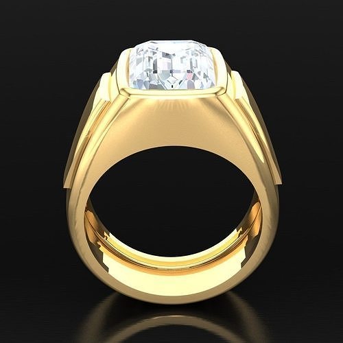 Top Diamond Men Ring STL 3DM 2MR053 3D print model