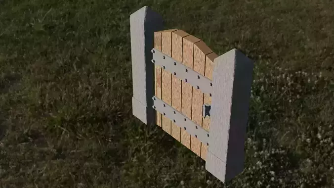 a fence with an old-style door