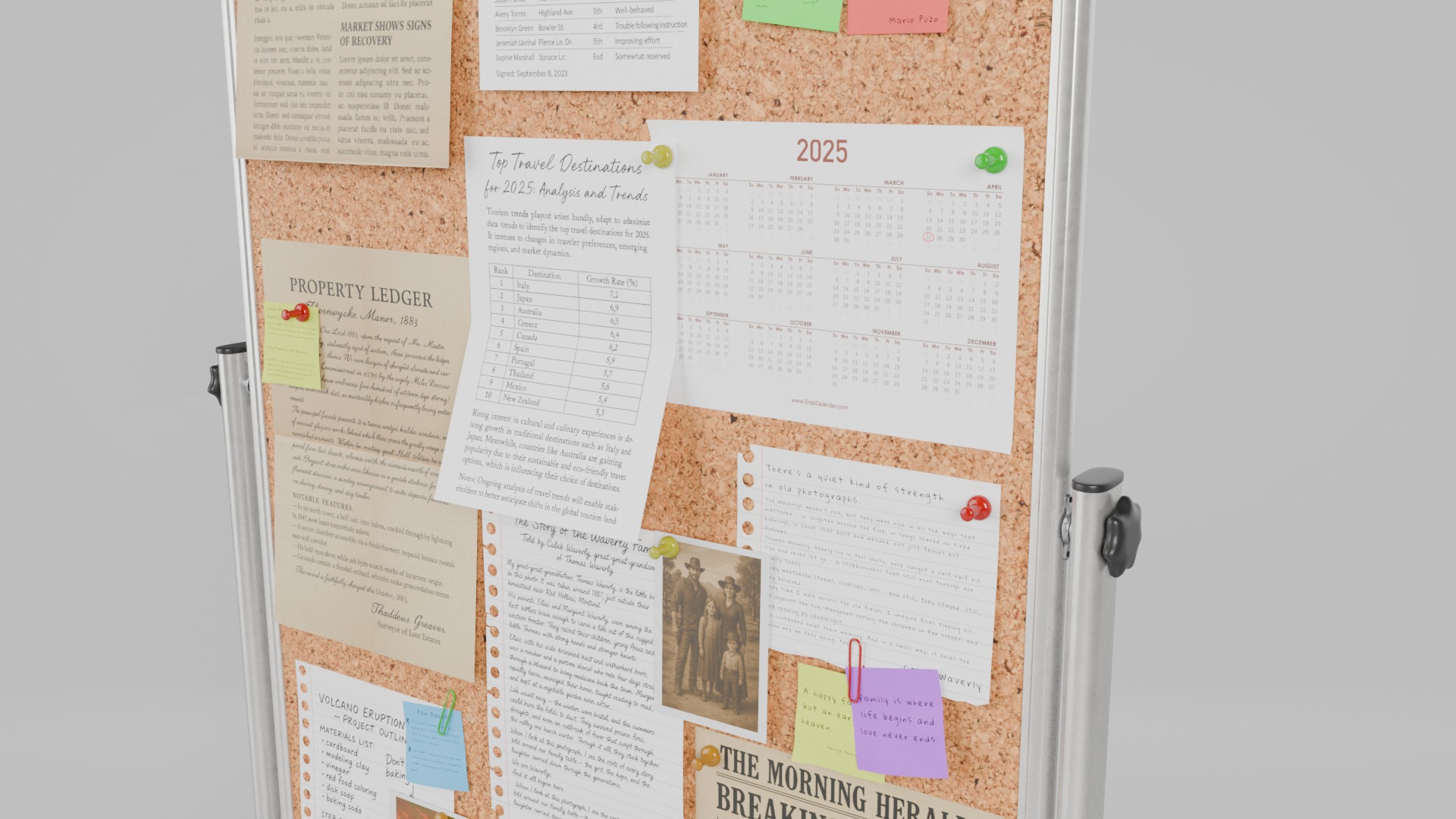 Tall Vertical Corkboard Duo - Customizable Pin Boards 3D Model Collection_10