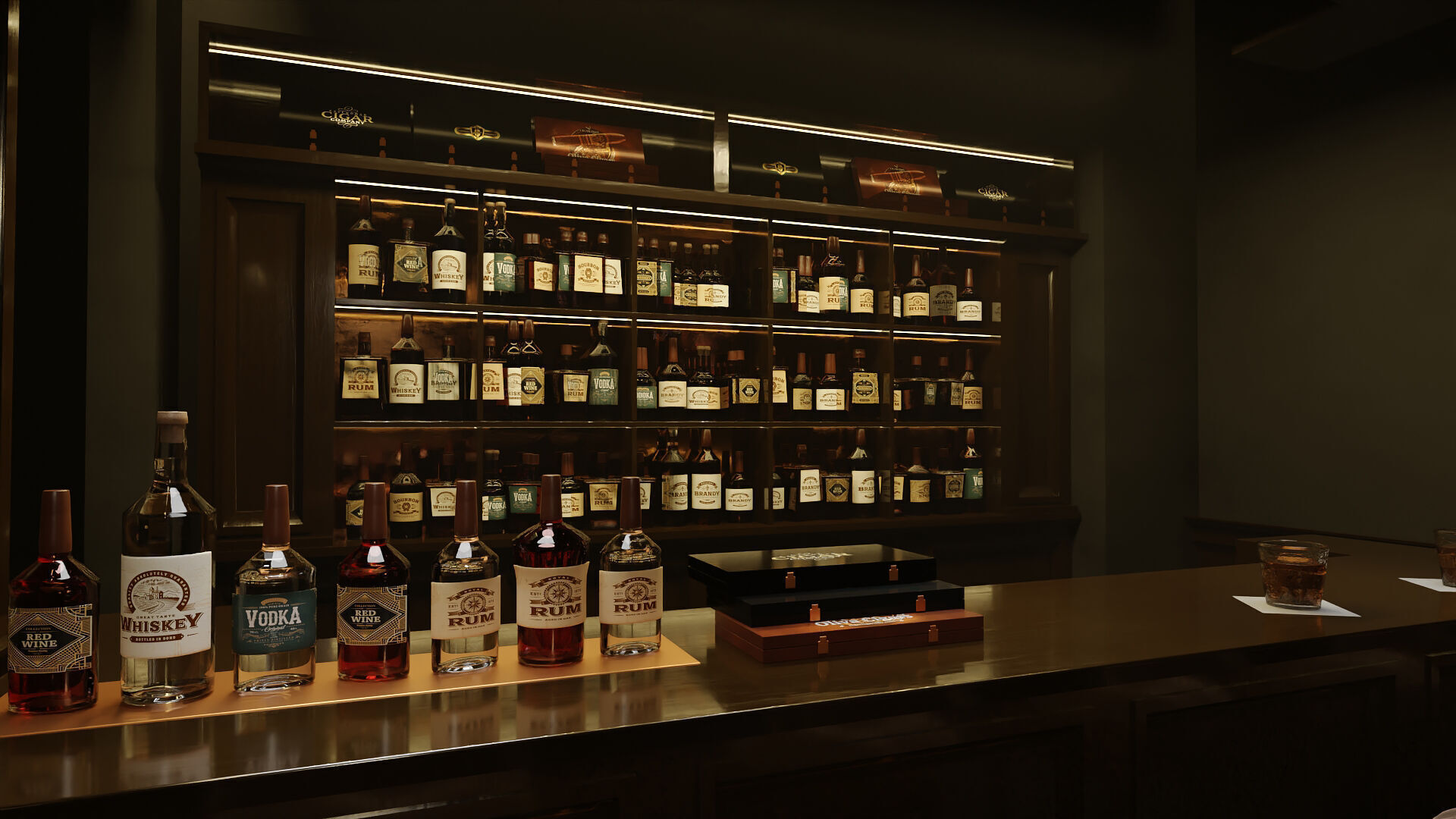 Poker Room 3D Set 3D model_8