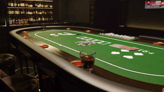 Poker Room 3D Set 3D model