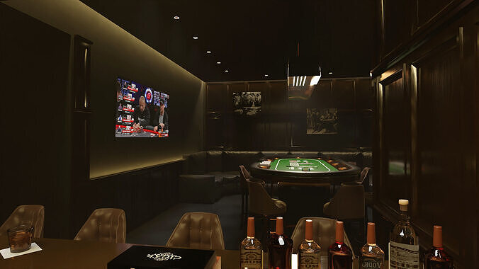 Poker Room 3D Set 3D model 4