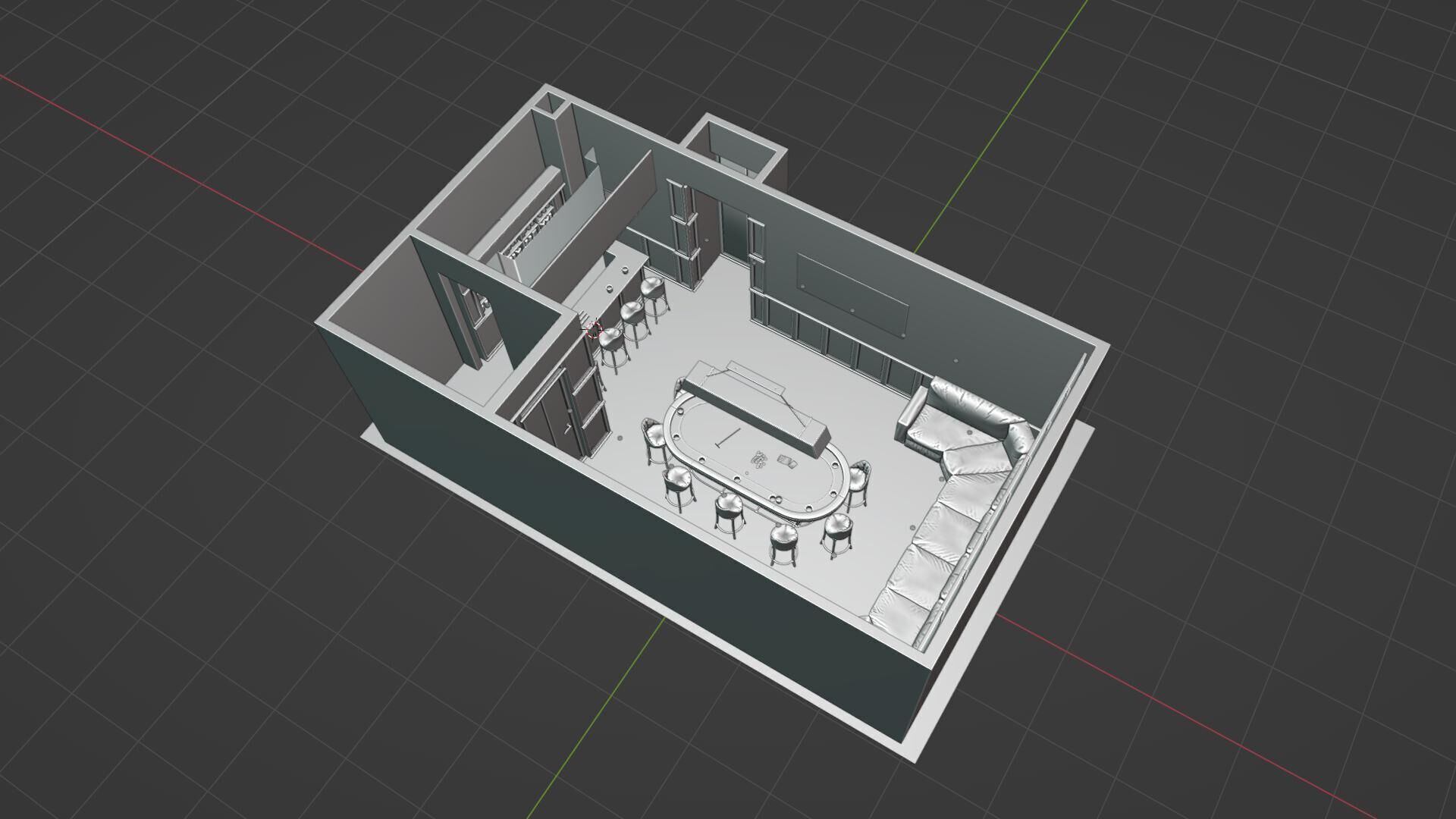 Poker Room 3D Set 3D model_28