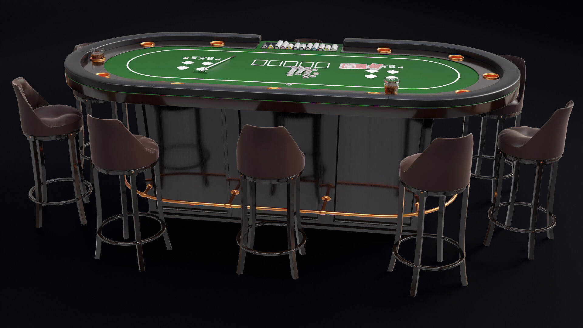 Poker Room 3D Set 3D model_21