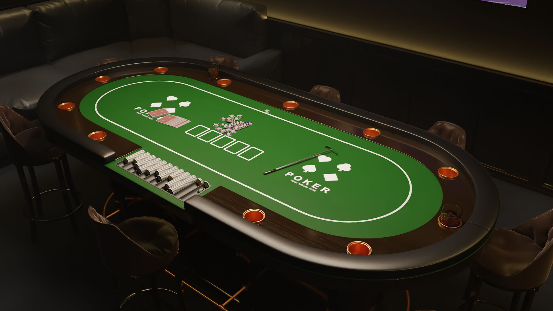 Poker Room 3D Set 3D model_13