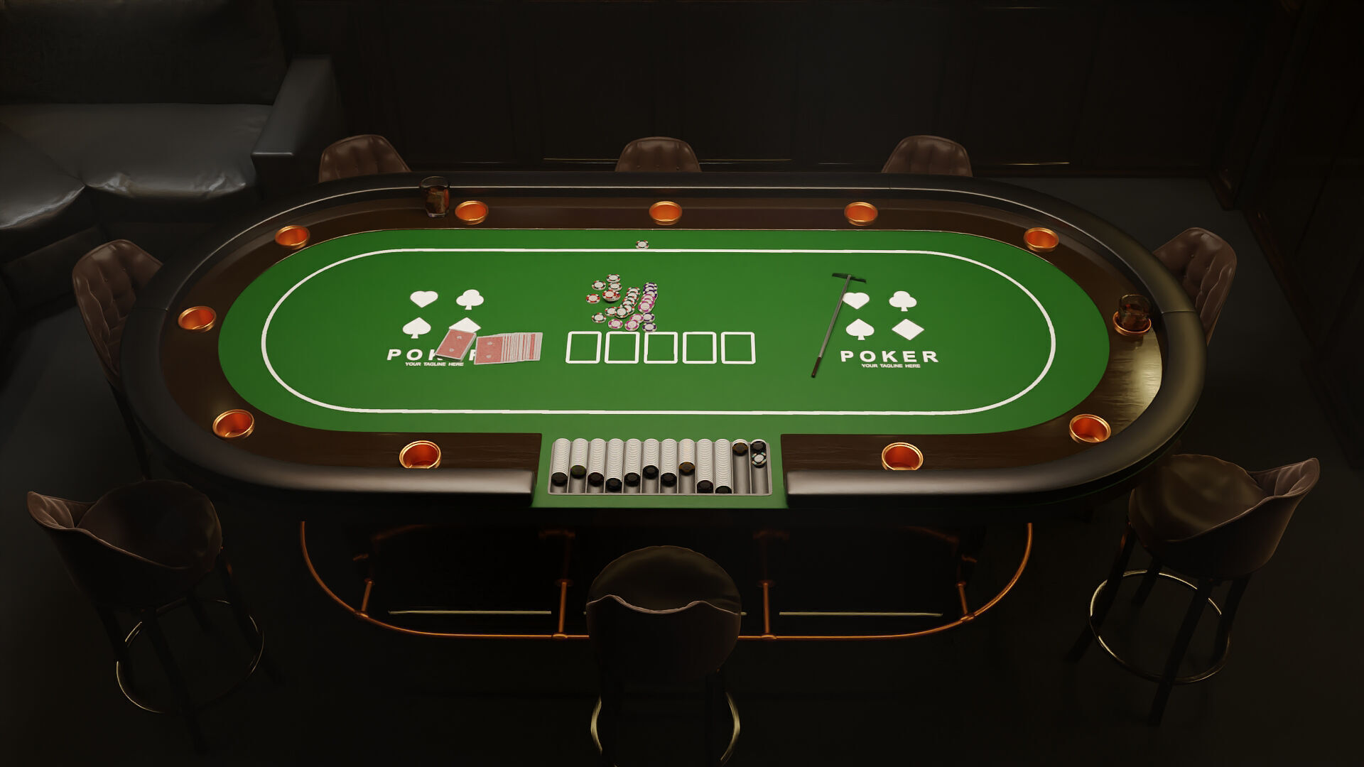 Poker Room 3D Set 3D model_14