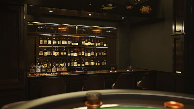 Poker Room 3D Set 3D model 7