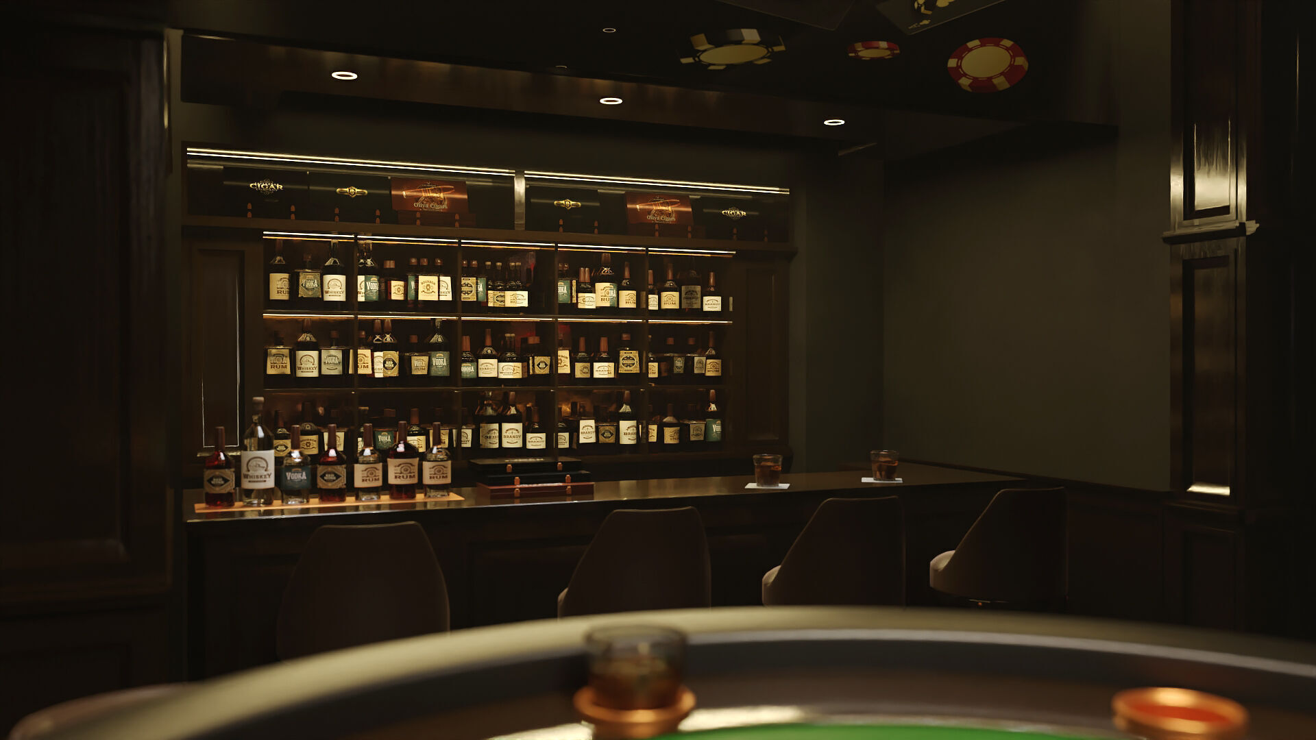 Poker Room 3D Set 3D model_7