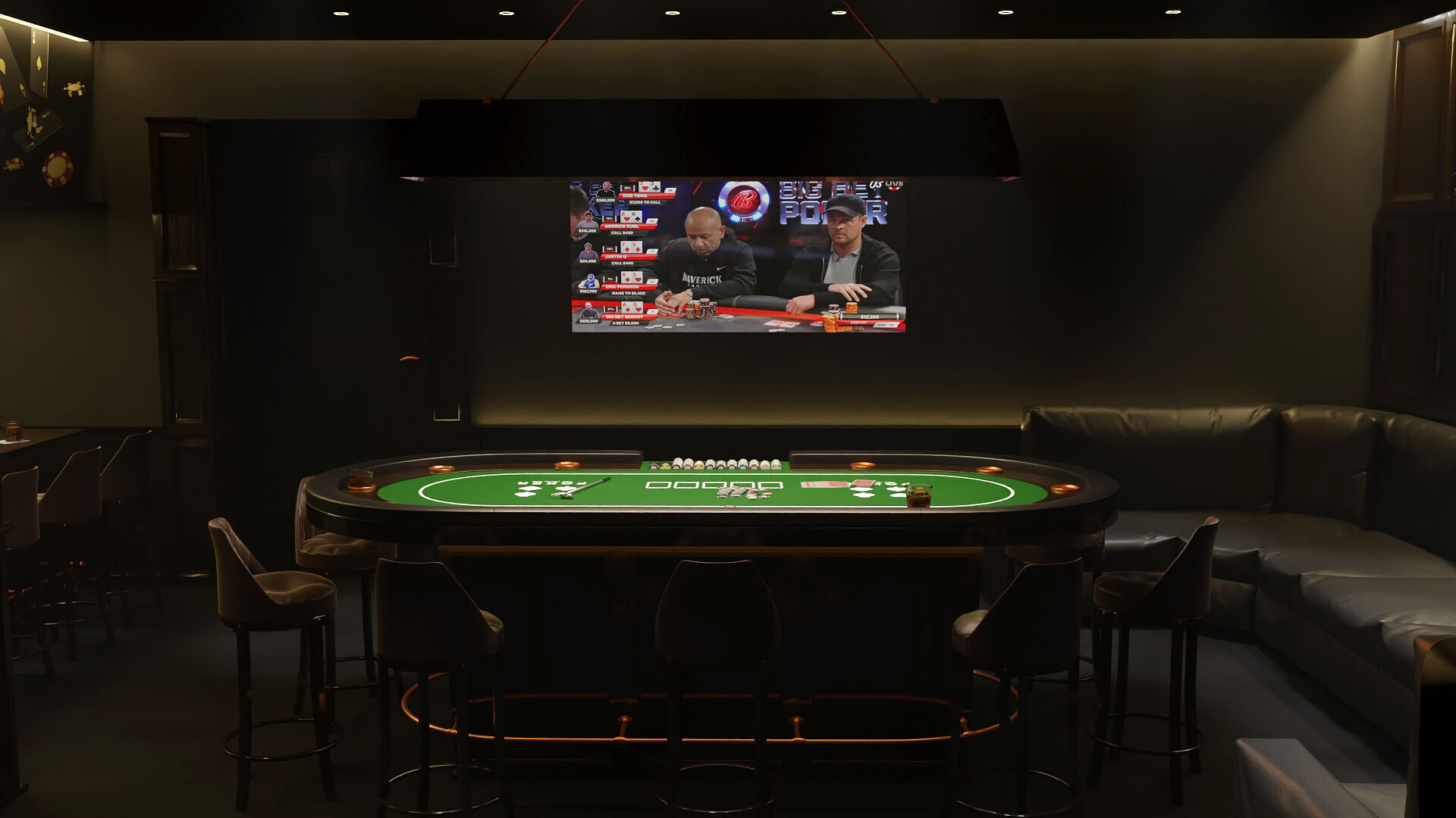 Poker Room 3D Set 3D model_2
