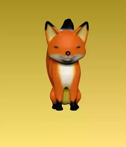 A fiery red little fox