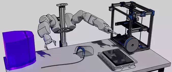 Robot Workcell with 3D Printer