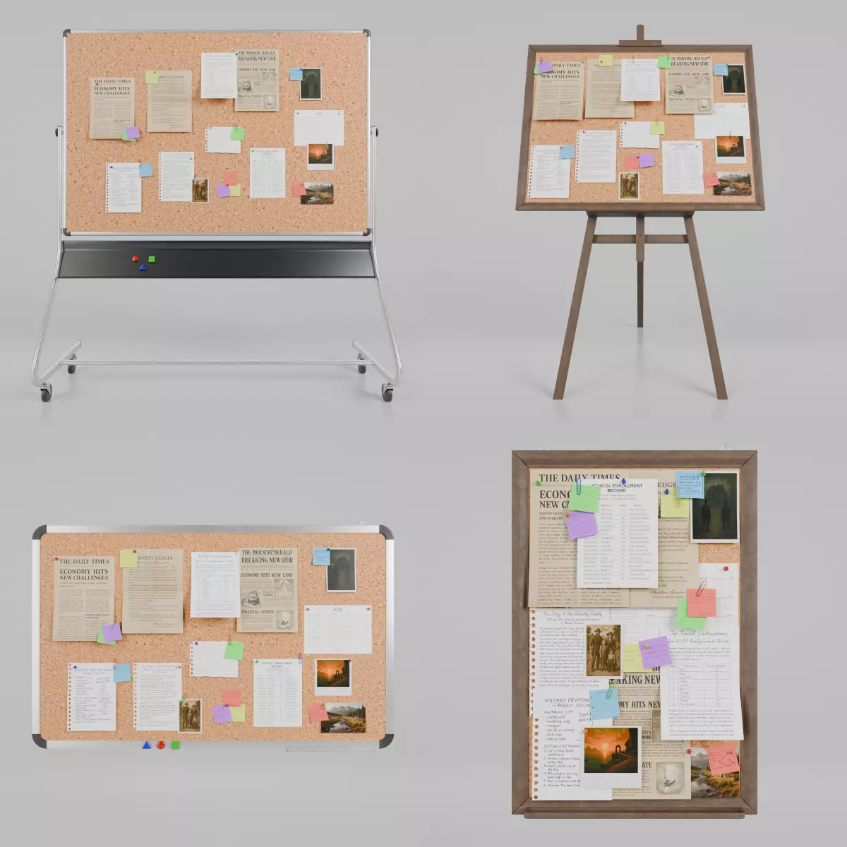 Professional Rectangular Corkboard - Customizable Collection _0