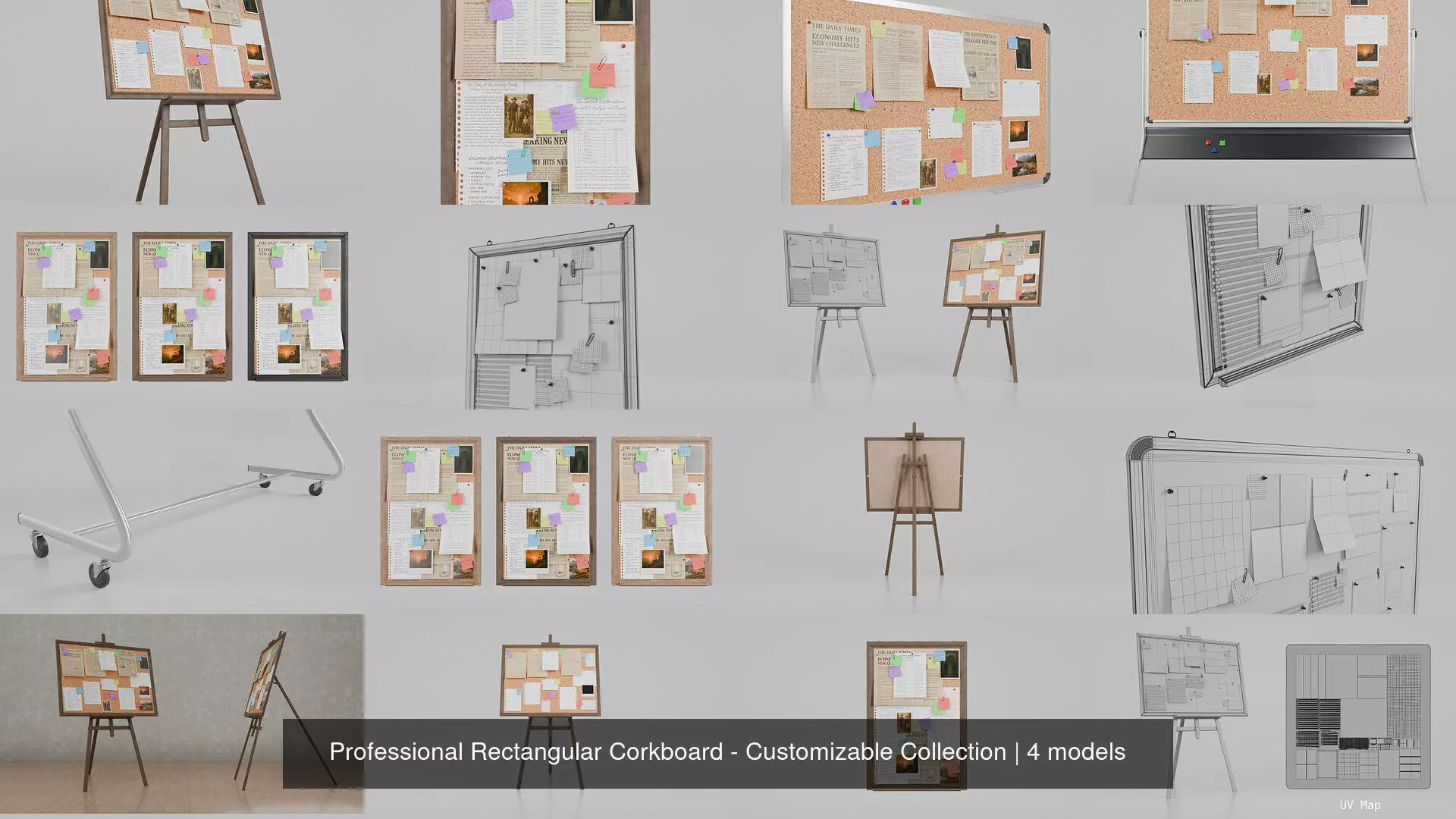 Professional Rectangular Corkboard - Customizable Collection _5