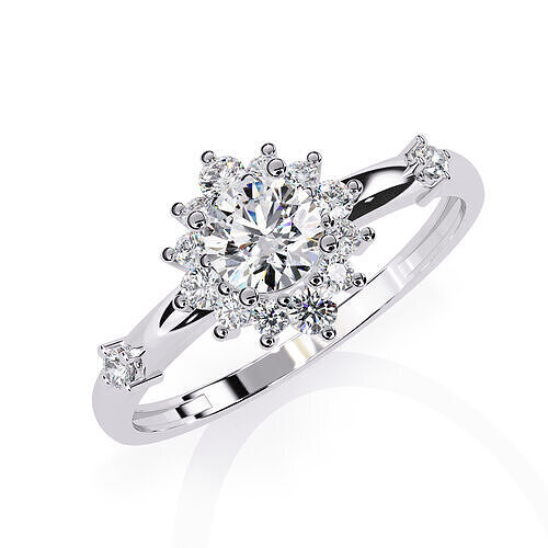 ROUND   DIAMOND RING -CAD-007 3D print model