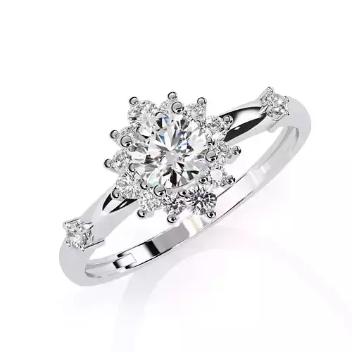 ROUND   DIAMOND RING -CAD-007 3D print model