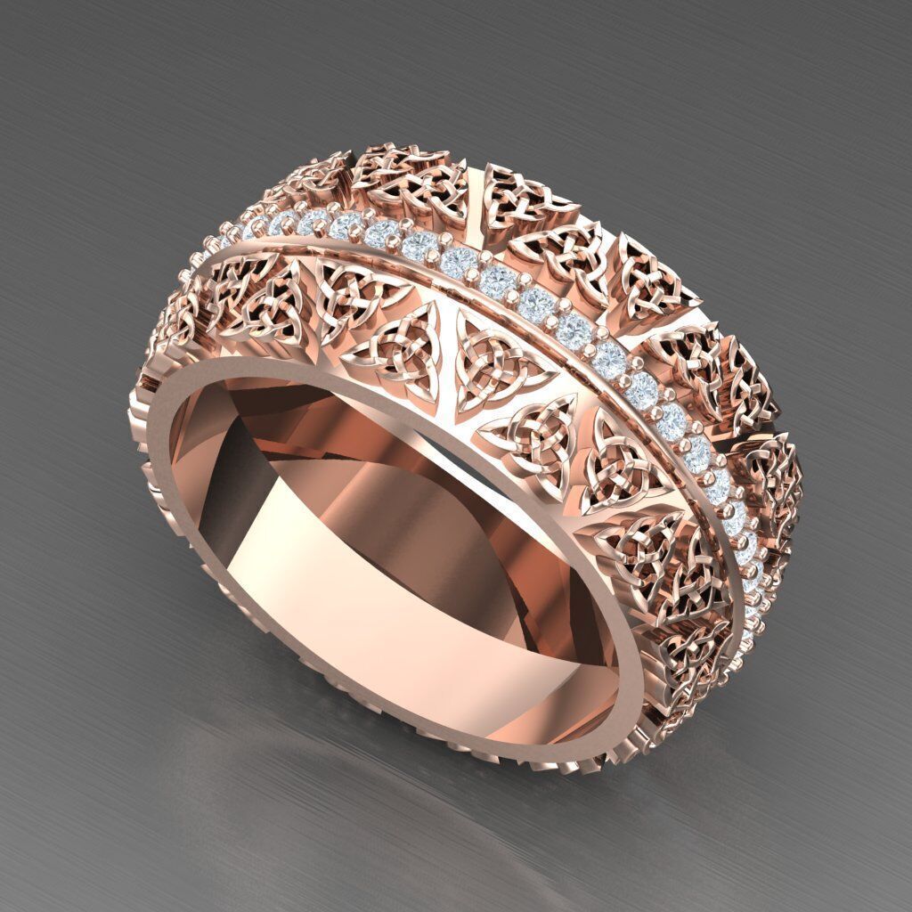 Top Diamond Men Ring STL 3DM 2MR048 3D print model_7