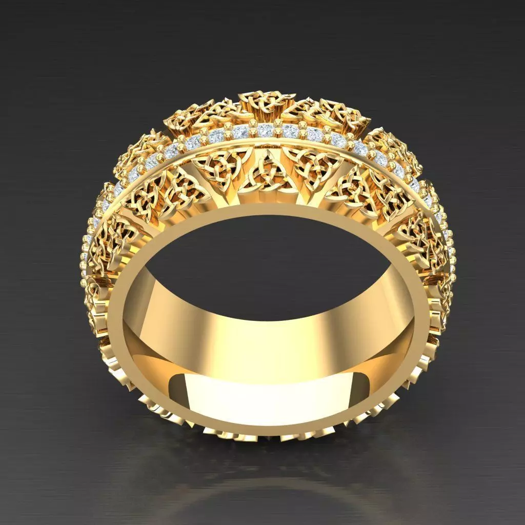 Top Diamond Men Ring STL 3DM 2MR048 3D print model_0