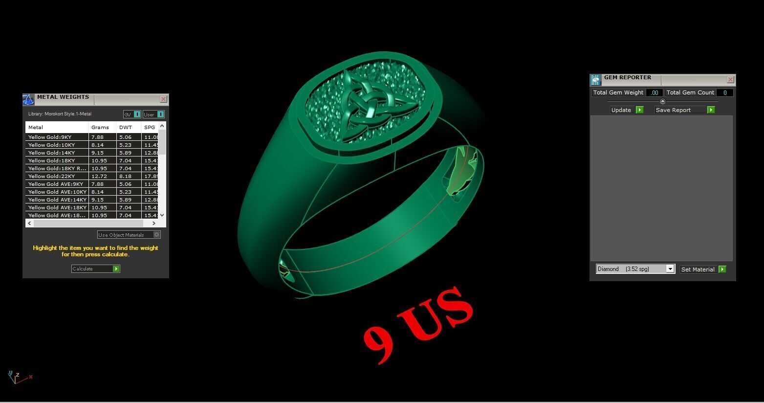 Top Diamond Men Ring STL 3DM 2MR047 3D print model_3