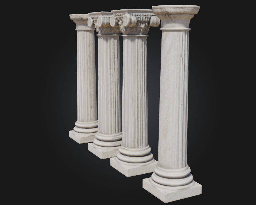 Classical Pillars Series  Foundations of Architectural Heritage 3D model_3