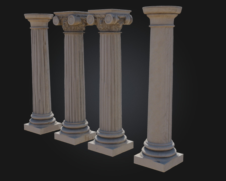 Classical Pillars Series  Foundations of Architectural Heritage 3D model_5