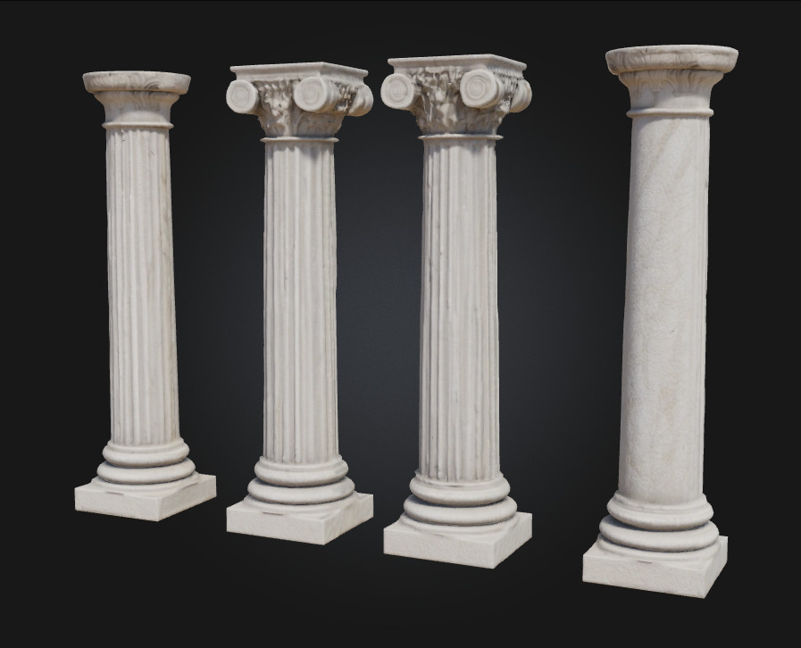 Classical Pillars Series  Foundations of Architectural Heritage 3D model_1