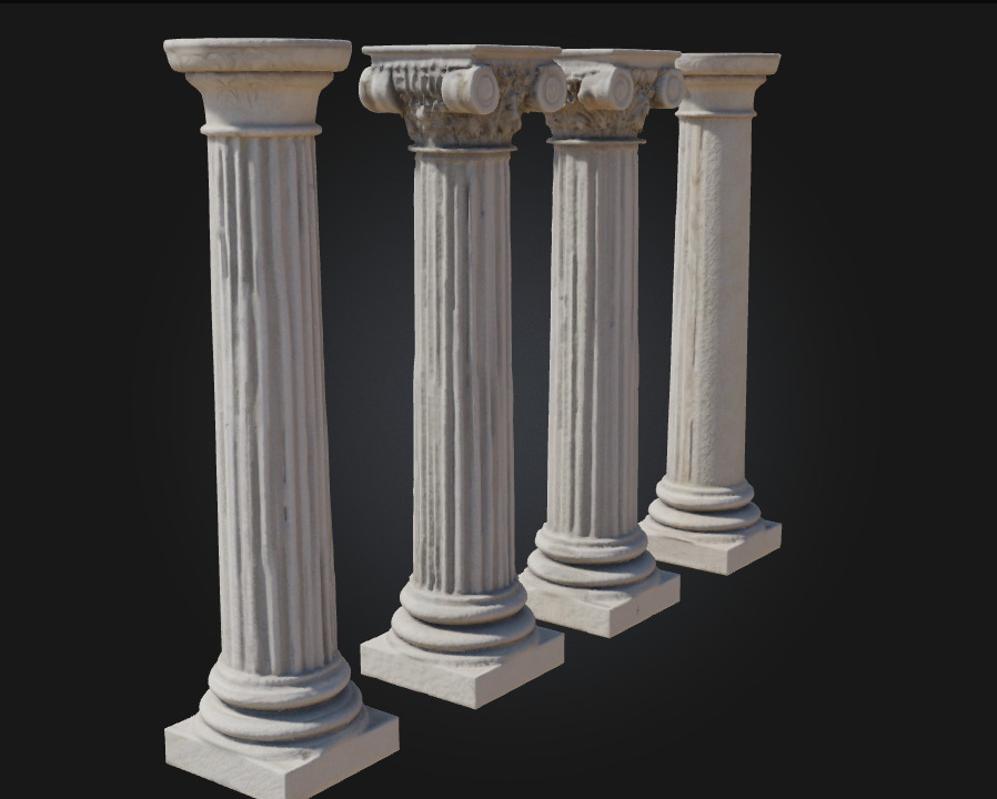 Classical Pillars Series  Foundations of Architectural Heritage 3D model_4