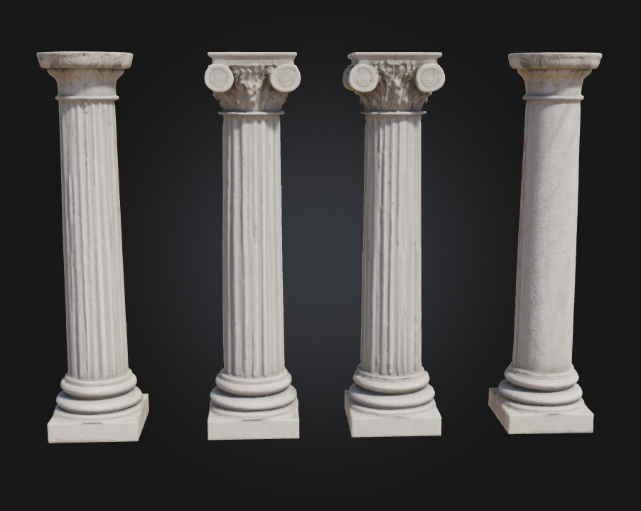 Classical Pillars Series  Foundations of Architectural Heritage 3D model_6