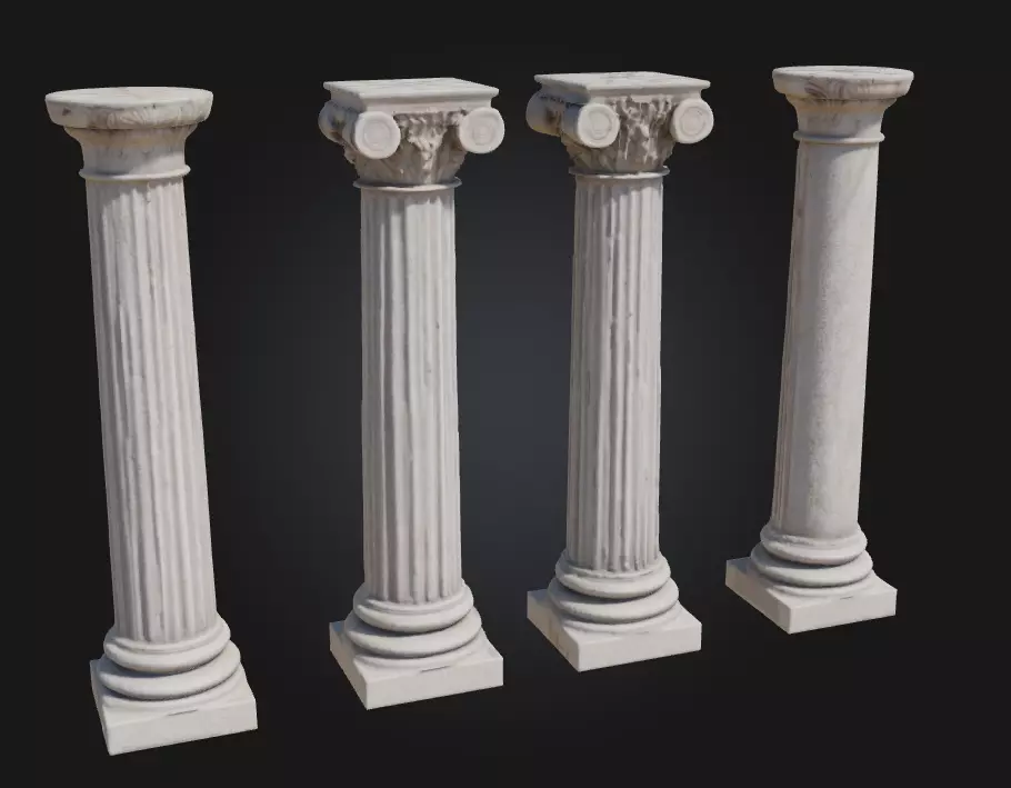 Classical Pillars Series  Foundations of Architectural Heritage 3D model_0