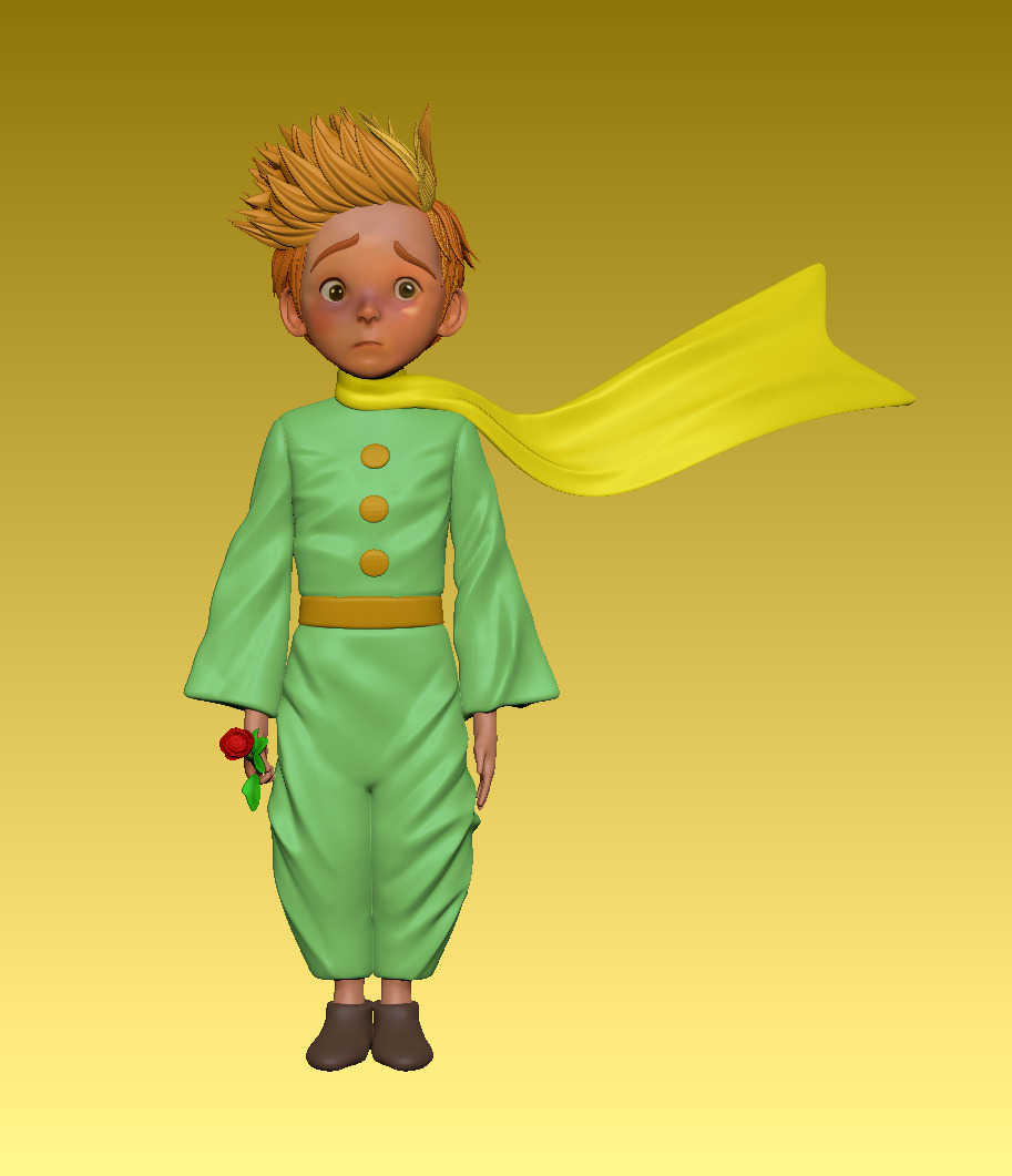 A fiery red little fox 3D print model_3