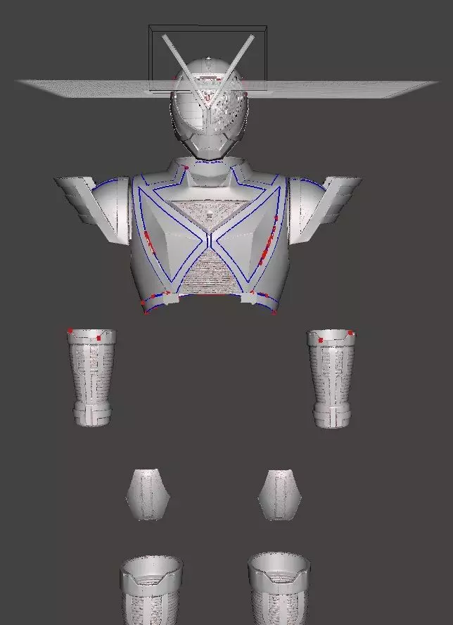 Kamen rider delta cosplay suit 3D print model_0