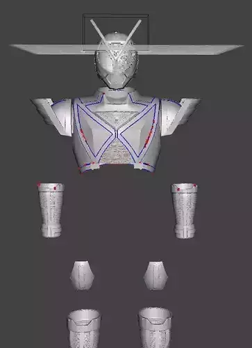 Kamen rider delta cosplay suit 3D print model
