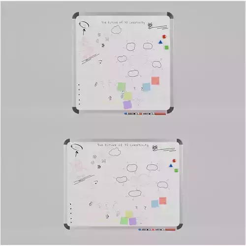Professional Metal Whiteboard Duo - Customizable Writing Boards 3D Model Collection