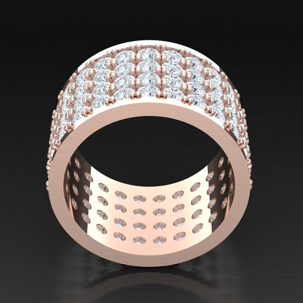 Top Diamond Men Ring STL 3DM 2MR039 3D print model_6