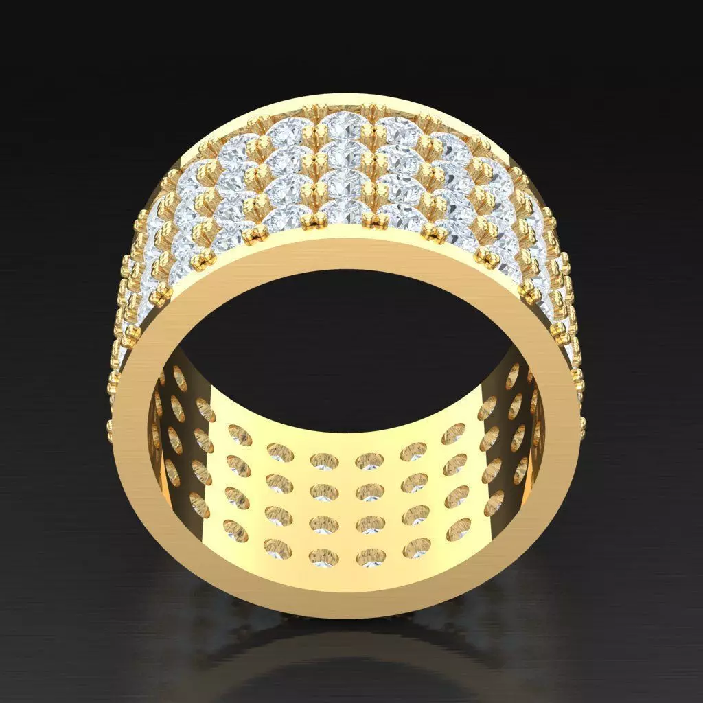 Top Diamond Men Ring STL 3DM 2MR039 3D print model_0