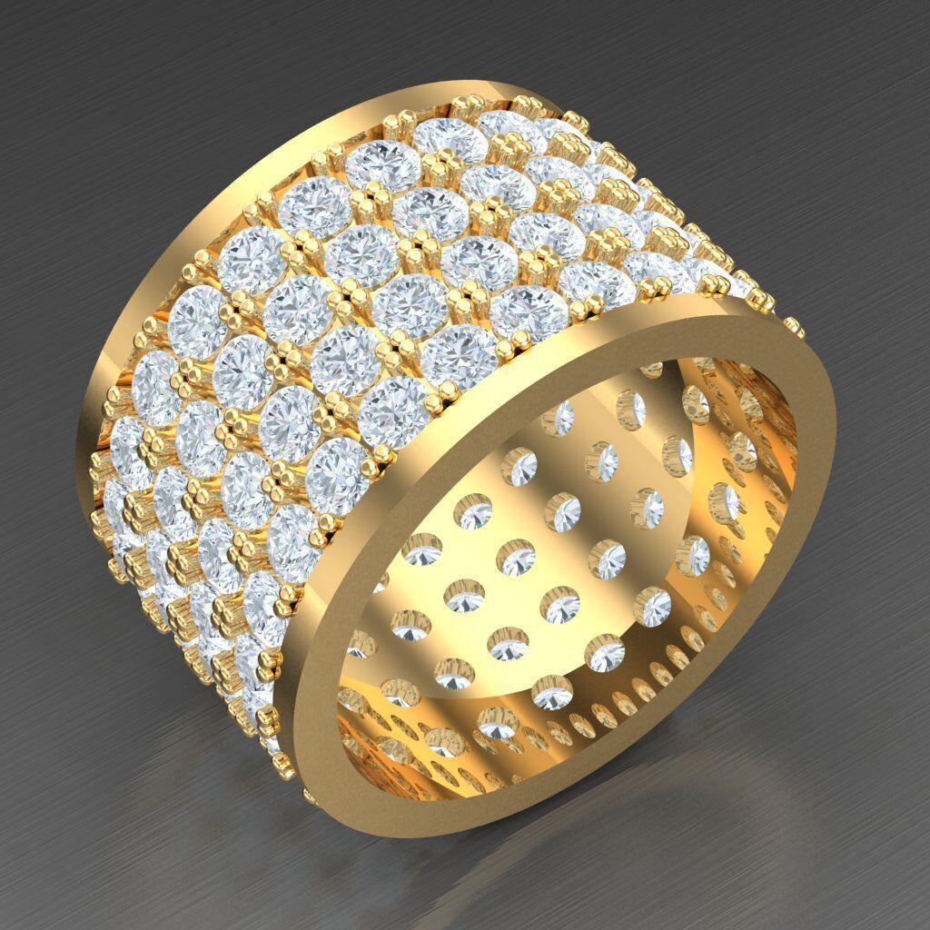 Top Diamond Men Ring STL 3DM 2MR039 3D print model_1