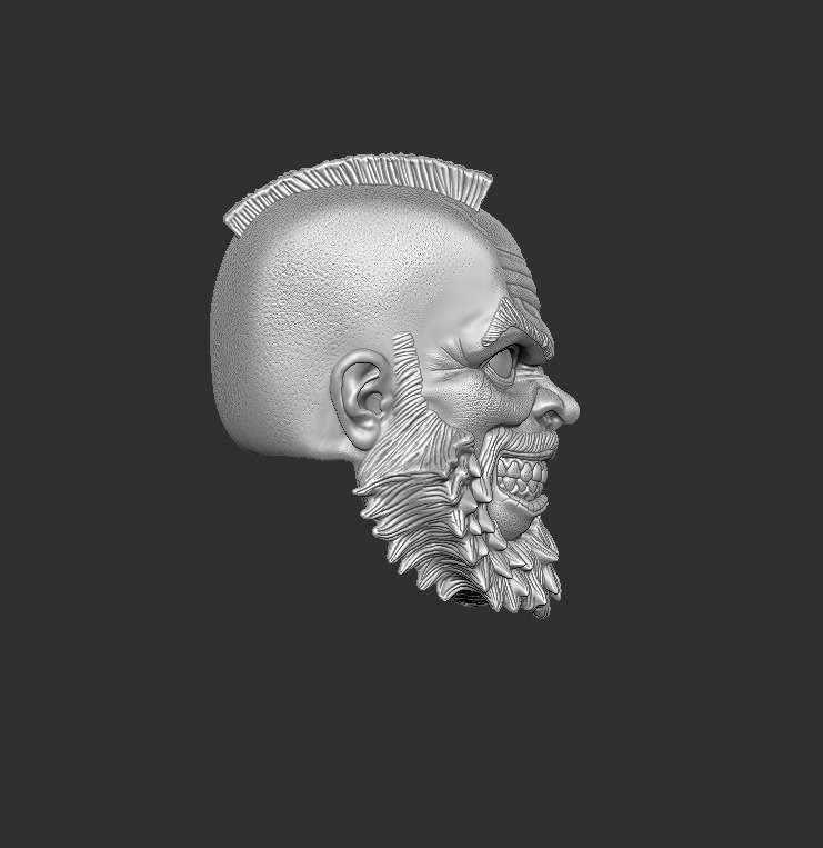 ONE12 Scale Head Zangief 3D print model_1