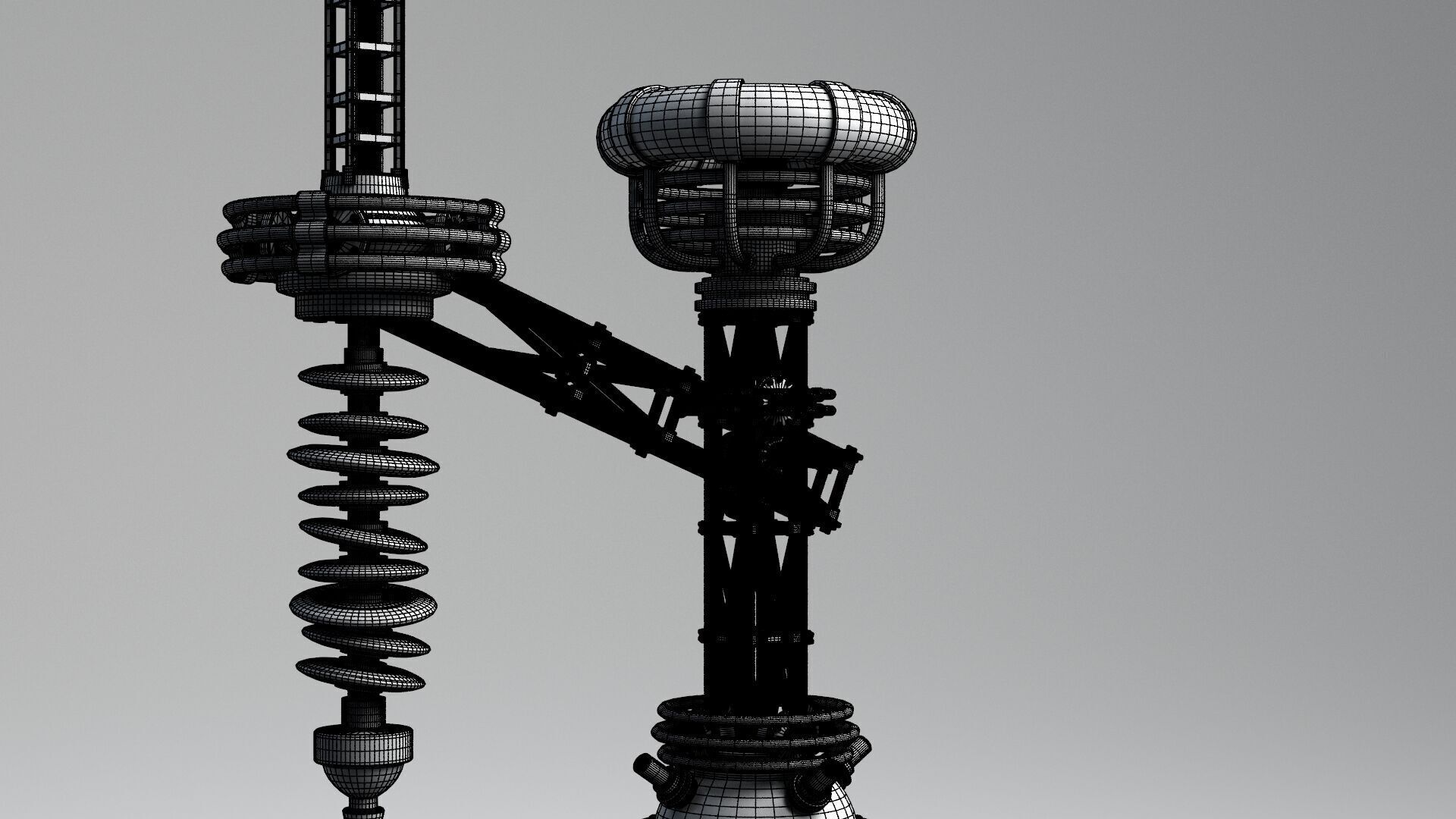 Tesla Coil corner retro 3D model_15