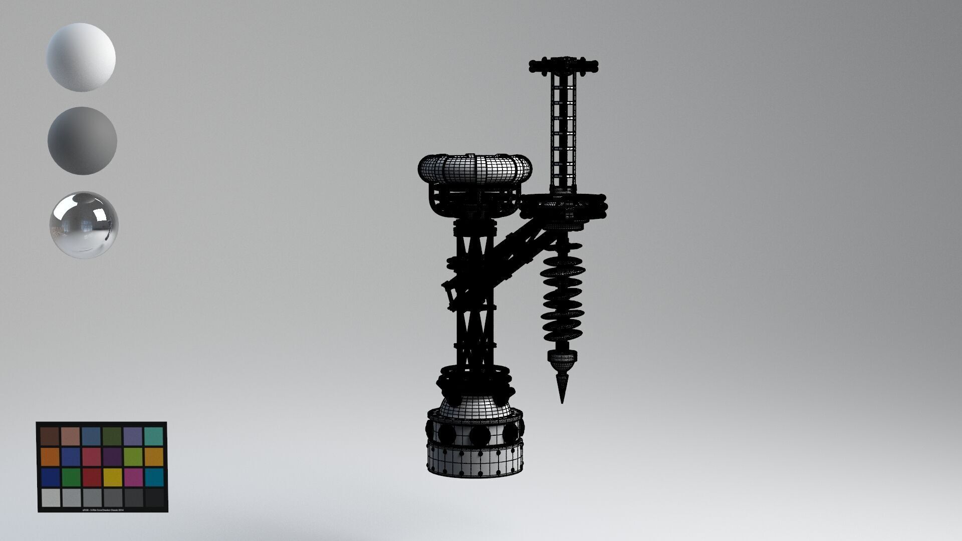 Tesla Coil corner retro 3D model_13