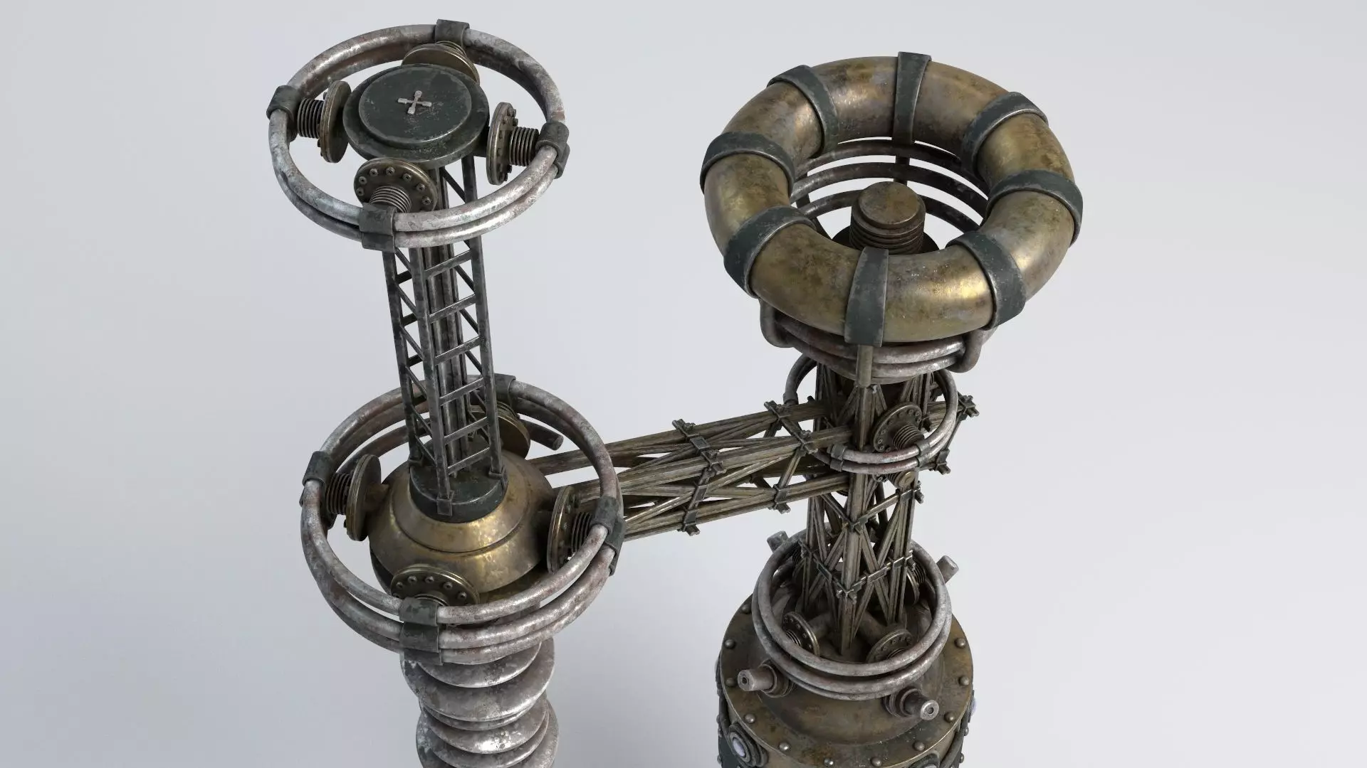 Tesla Coil corner retro 3D model_0