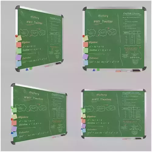 Professional Metal Greenboard Duo - Customizable Writing Boards 3D Model Collection