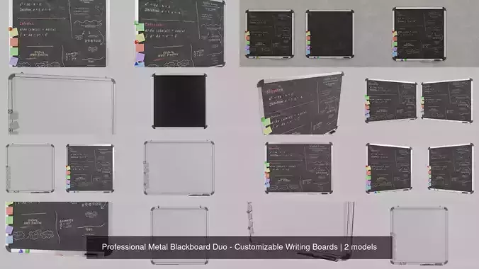 Professional Metal Blackboard Duo - Customizable Writing Boards