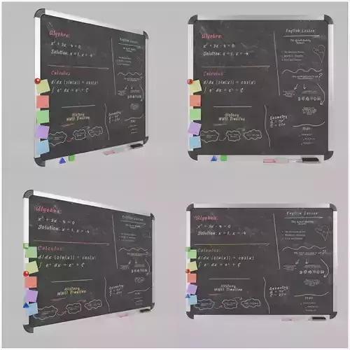 Professional Metal Blackboard Duo - Customizable Writing Boards 3D Model Collection