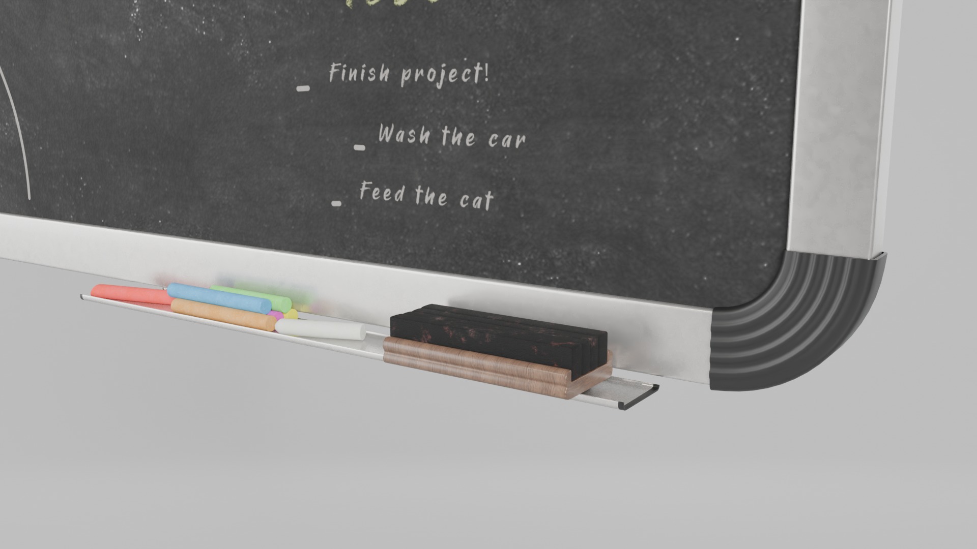 Professional Metal Blackboard Duo - Customizable Writing Boards 3D Model Collection_10