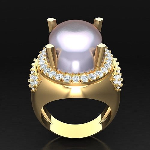 Top Diamond Men Ring STL 3DM 2MR031 3D print model